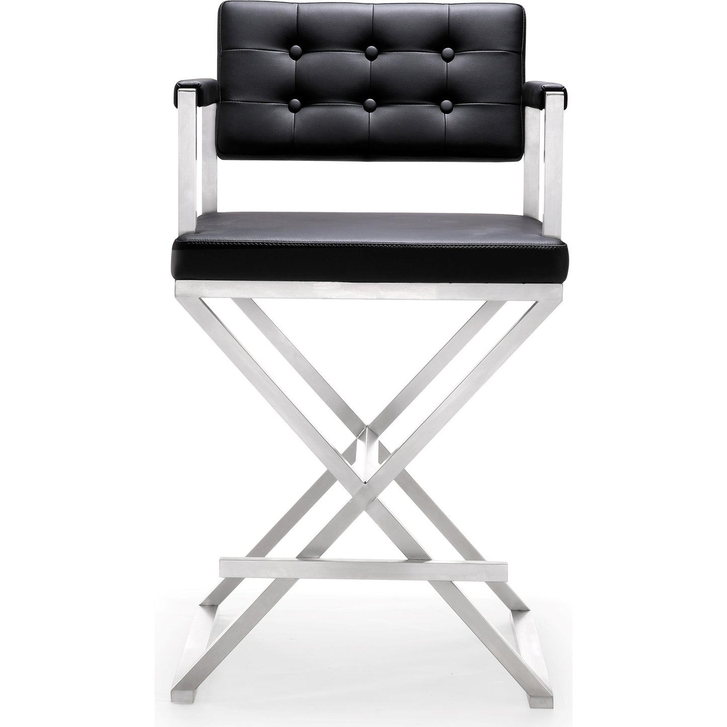 003 S-245391 | Additional Silo | Director Counter Stool by TOV Furniture. Made from stainless steel, eco leather in a modern style.