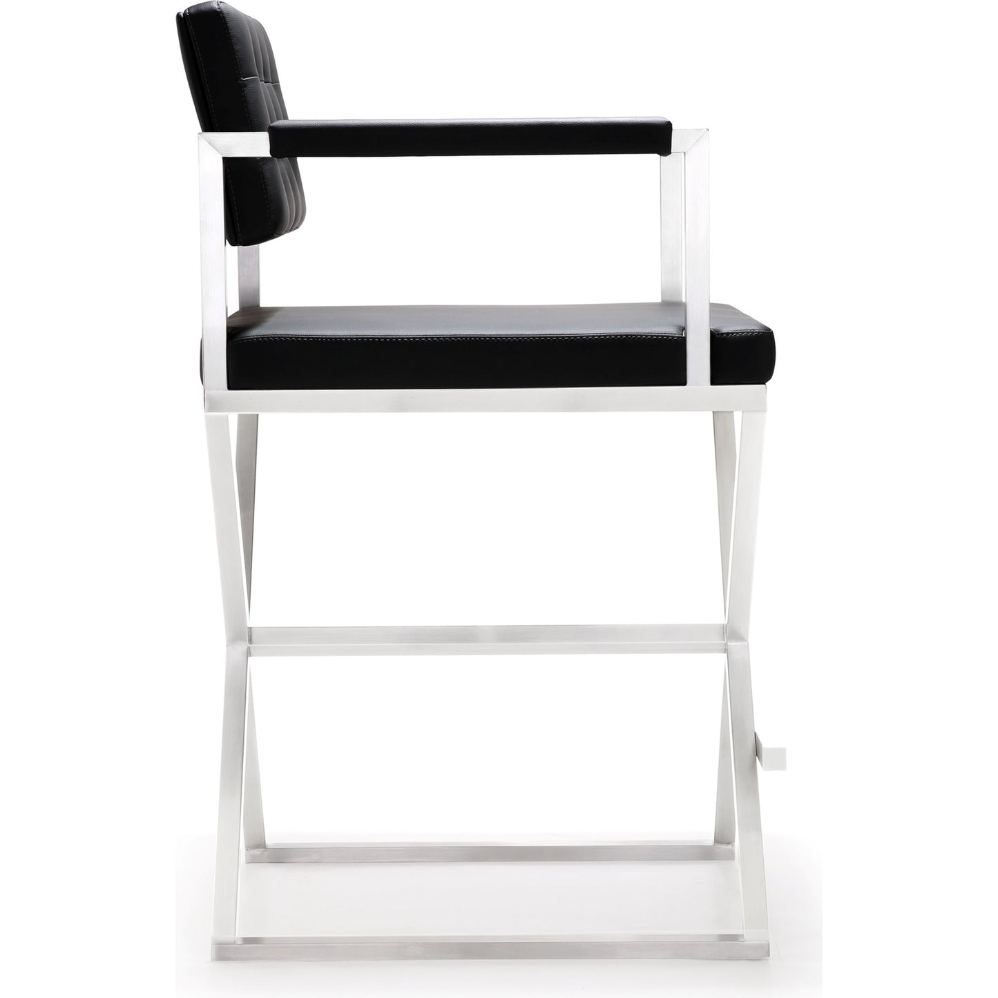 004 S-245391 | Additional Silo | Director Counter Stool by TOV Furniture. Made from stainless steel, eco leather in a modern style.