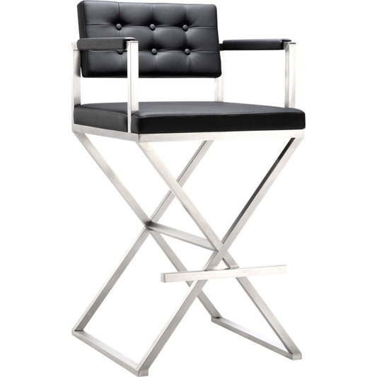 Director Barstool by TOV Furniture. Made from stainless steel, eco leather in a modern style.