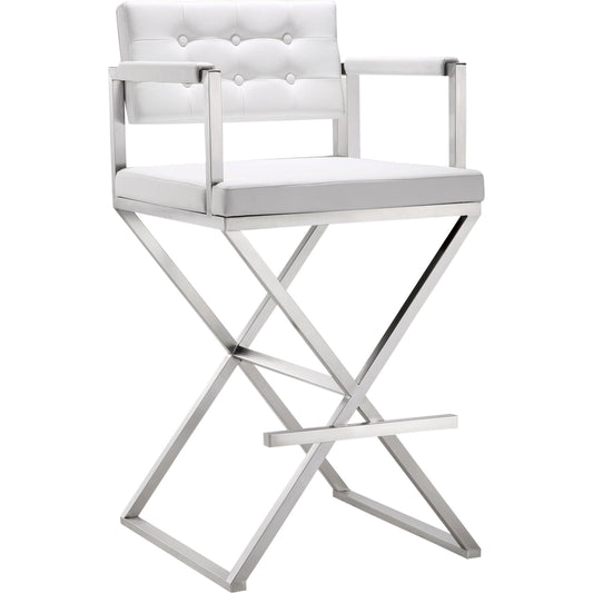 Director Barstool by TOV Furniture. Made from stainless steel, eco leather in a modern style.