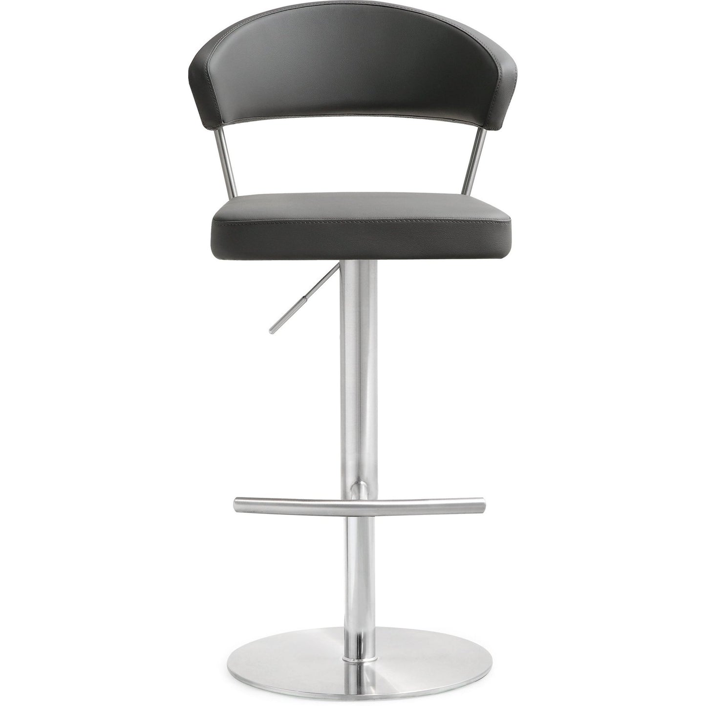 016 S-245368 | Additional Silo | Cosmo Steel Barstool by TOV Furniture. Made from stainless steel, eco leather in a modern style.
