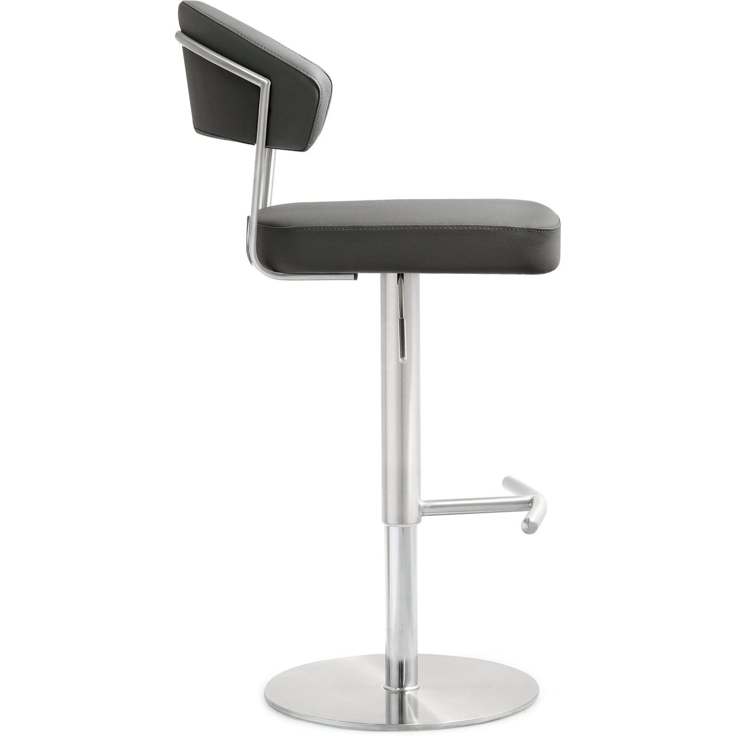 017 S-245368 | Additional Silo | Cosmo Steel Barstool by TOV Furniture. Made from stainless steel, eco leather in a modern style.