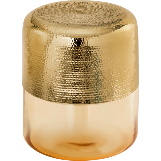 Kolla Side Table by TOV Furniture in amber. Made from aluminum in a eclectic & global style.
