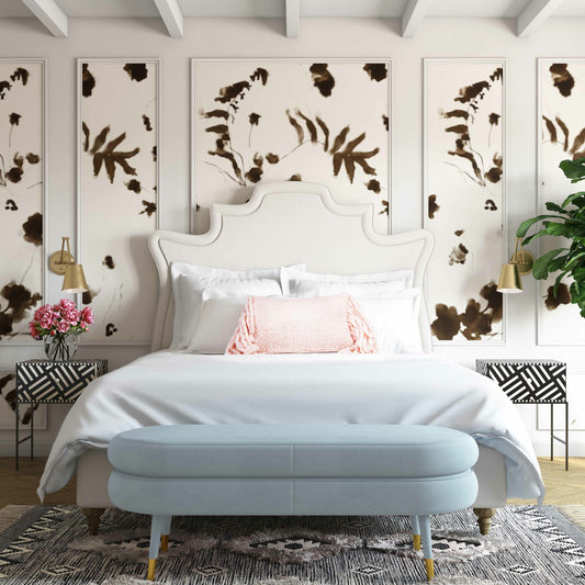 Betty Velvet Bench by TOV Furniture in sea foam green. Made from velvet in a modern style.