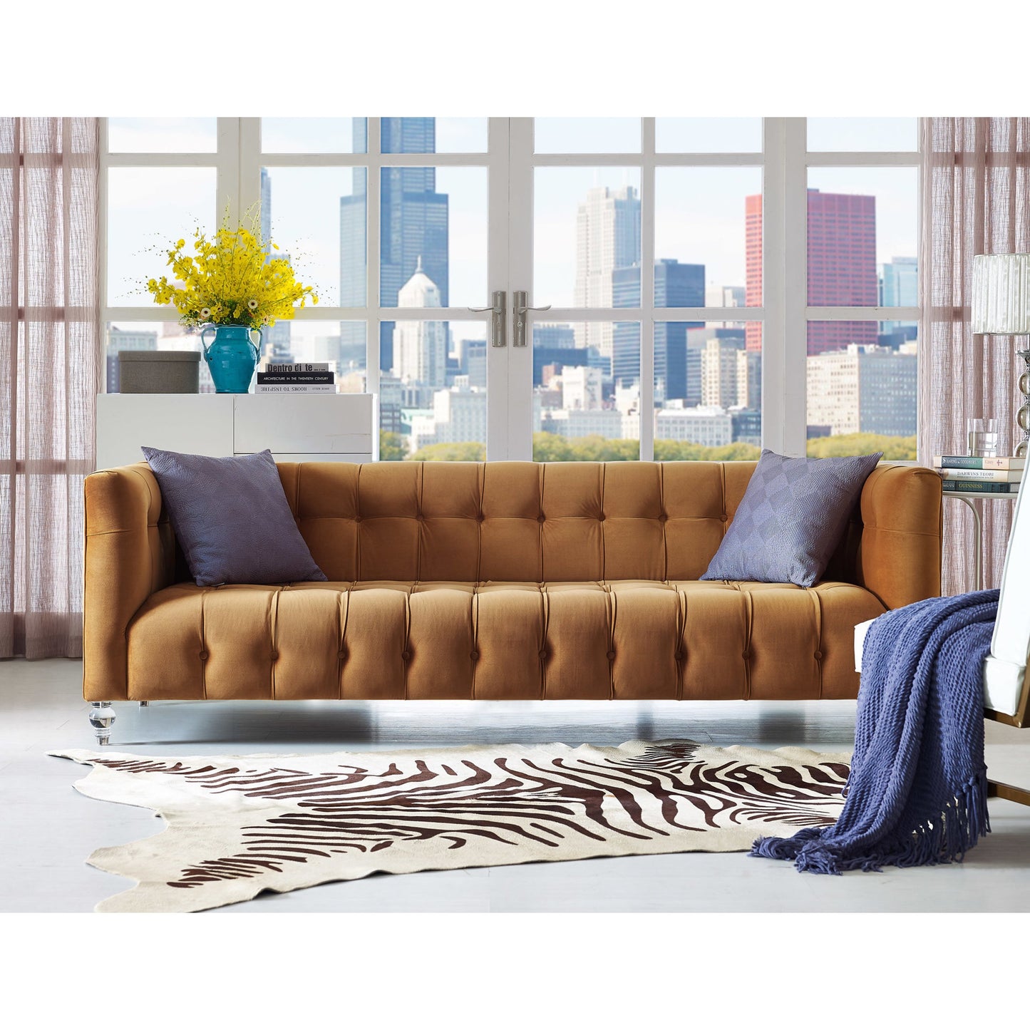 015 S-245299 | Lifestyle | Bea Sofa by TOV Furniture. Made from velvet in a modern style.