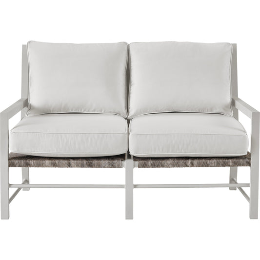 Tybee Loveseat by Coastal Living by Universal Furniture in stainless steel and chalk aluminum, greige wicker. Made from unique in a modern style.