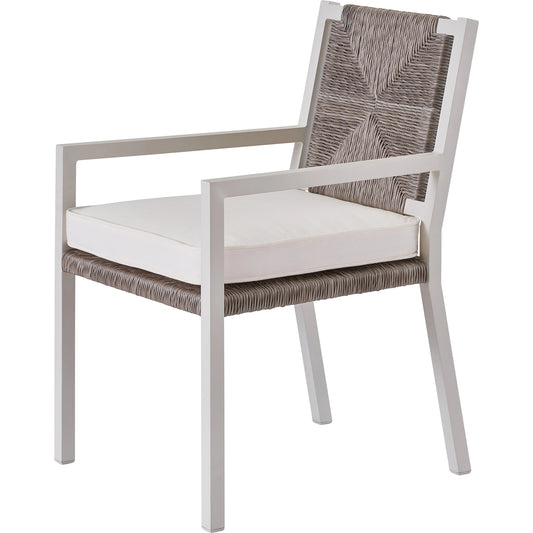 Tybee Dining Chair by Coastal Living by Universal Furniture in stainless steel and greige wicker, chalk aluminum. Made from unique in a cottage & farmhouse style.