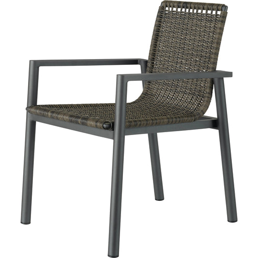 Panama Dining Chair by Coastal Living by Universal Furniture in stainless steel and carbon aluminum, brindle wicker. Made from unique in a coastal style.
