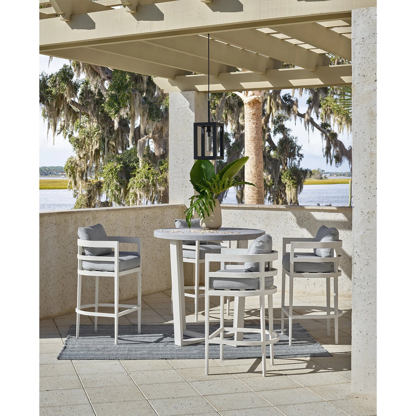 005 SI-1965481 | Lifestyle | South Beach Bar Chair by Coastal Living by Universal Furniture in stainless steel and chalk aluminum. Made from unique in a modern style.