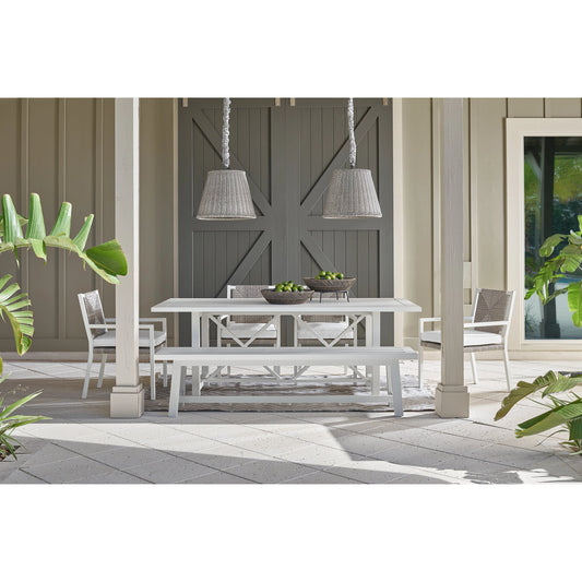 Tybee Dining Chair by Coastal Living by Universal Furniture in stainless steel and greige wicker, chalk aluminum. Made from unique in a cottage & farmhouse style.