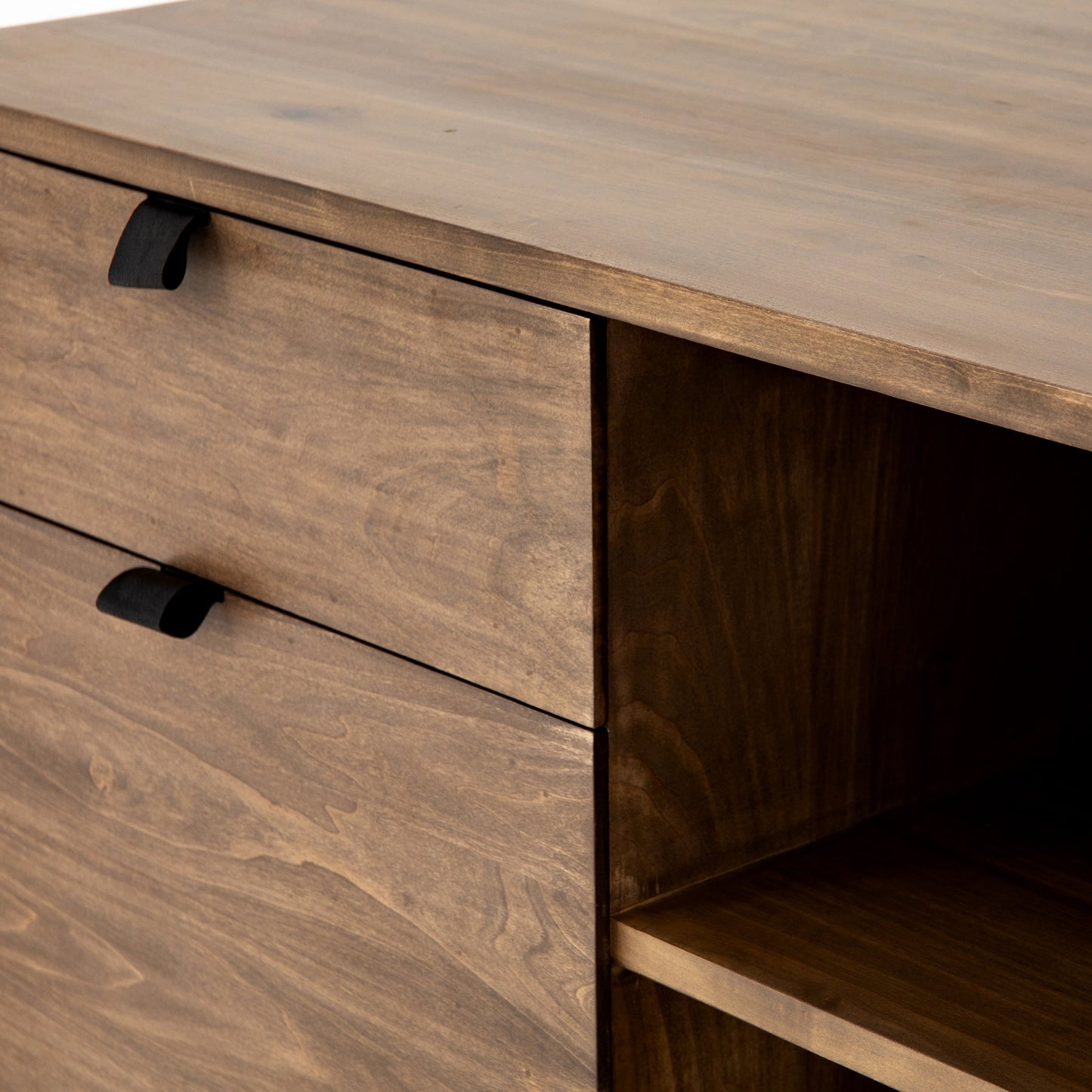 006 SR-810056 | Additional Silo | Trey Modular Filing Credenza by Four Hands. Made from solid poplar, top grain leather, iron in a modern style.