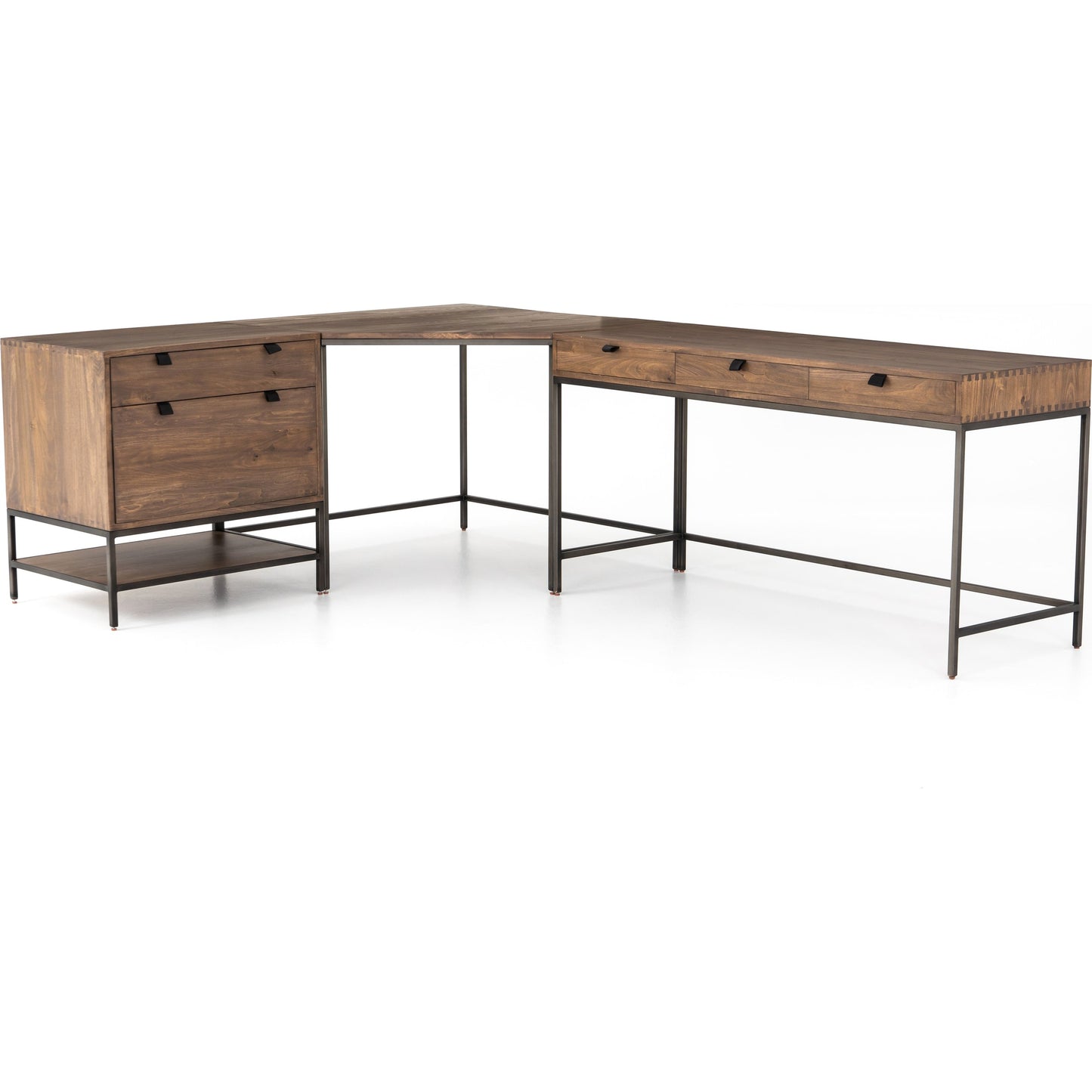 002 SR-810055 | Additional Silo | Trey Modular Corner Desk by Four Hands. Made from iron, solid poplar in a modern style.