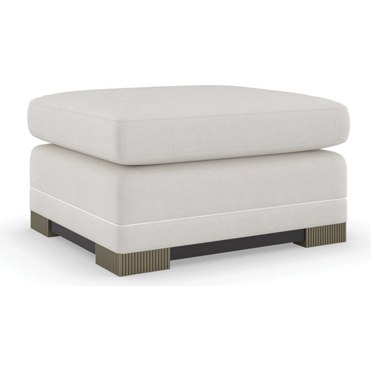 Deep Retreat Ottoman by Caracole in silver, dark chocolate and dark chocolate, silver shadow. Made from birch in a modern style.