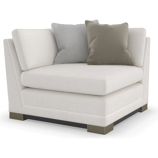 Deep Retreat Corner Chair by Caracole in silver, dark chocolate and dark chocolate, silver shadow. Made from birch in a modern style.