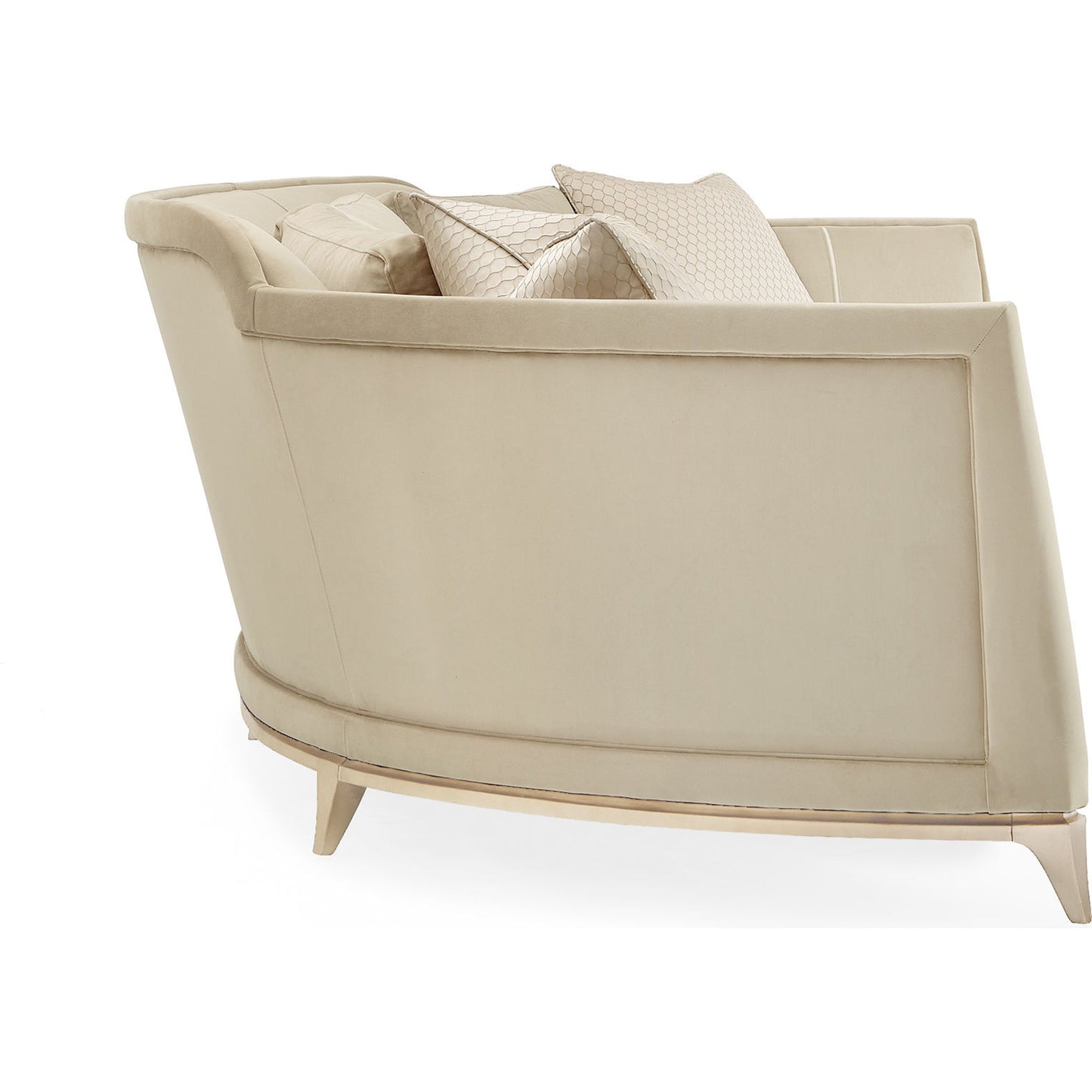 005 SR-768519 | Additional Silo | Bend the Rules Sofa by Caracole in silver and soft silver paint. Made from birch in a transitional style.