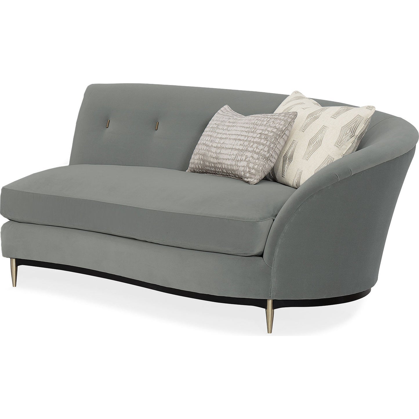 001 SR-770671 | Additional Silo | Three's Company Loveseat by Caracole in champagne gold, champagne, gold, linen. Made from birch in a transitional style.