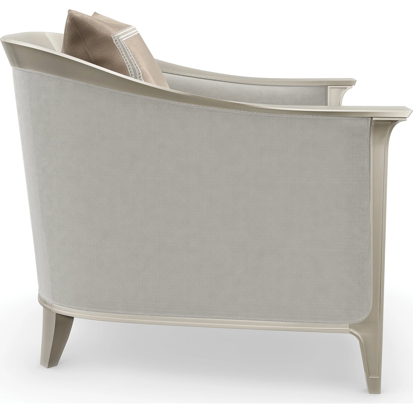 004 SI-1955975 | Additional Silo | Eaves Drop Chair by Caracole in dove grey and afterglow. Made from birch in a traditional style.