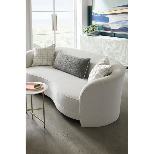 Ahead of the Curve Sofa by Caracole in pearl and matte pearl. Made from birch in a modern style.