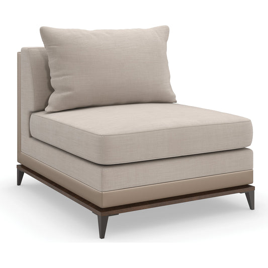 001 SI-1956014 | Primary Silo | Archipelago Armless Chair by Caracole in bronze and bourbon glaze, deep bronze. Made from birch, metal in a modern style.