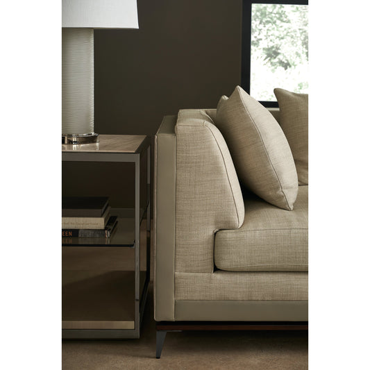 Archipelago Loveseat by Caracole in bronze and bourbon glaze, deep bronze. Made from birch, metal in a modern style.