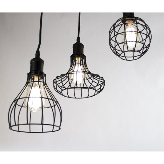 Giovanni Hanging Light by Zentique in antique black and metal. Made from metal in a modern style.