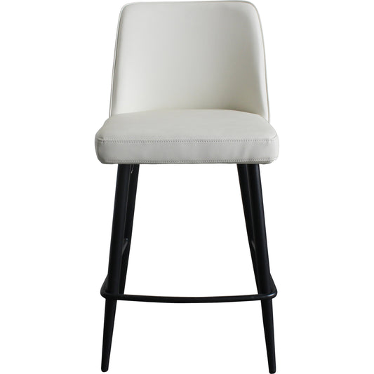 Emelia Counterstool by Moe's Home Collection in ivory. Made from upholstery: polyurethane, metal frame, foam, plywood in a modern style.