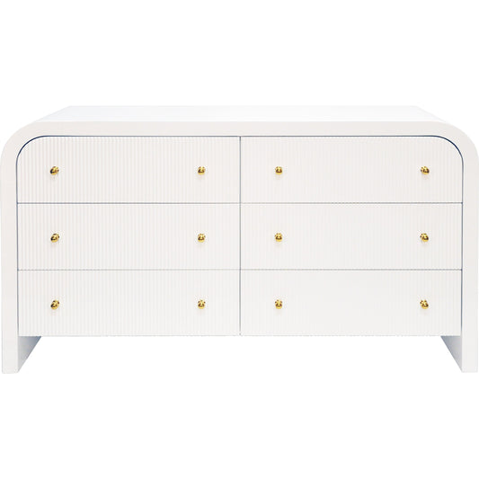 Valentina Waterfall Chest by Worlds Away in white. Made from hardwood solids, mdf, metal in a cottage & farmhouse style.
