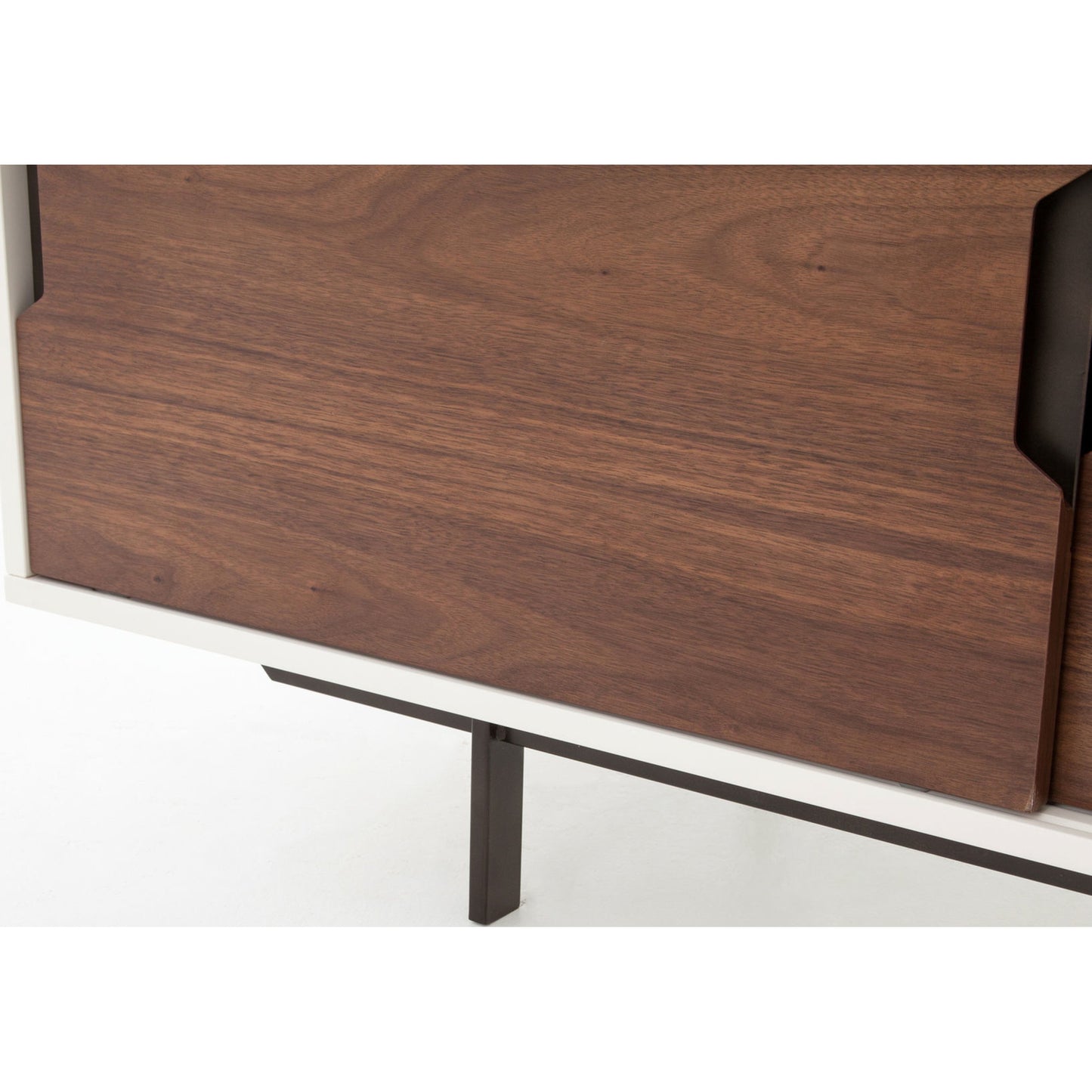 006 S-258383 | Additional Silo | Tucker Media Console by Four Hands in walnut, oil rubbed bronze. Made from walnut veneer, iron in a modern style.