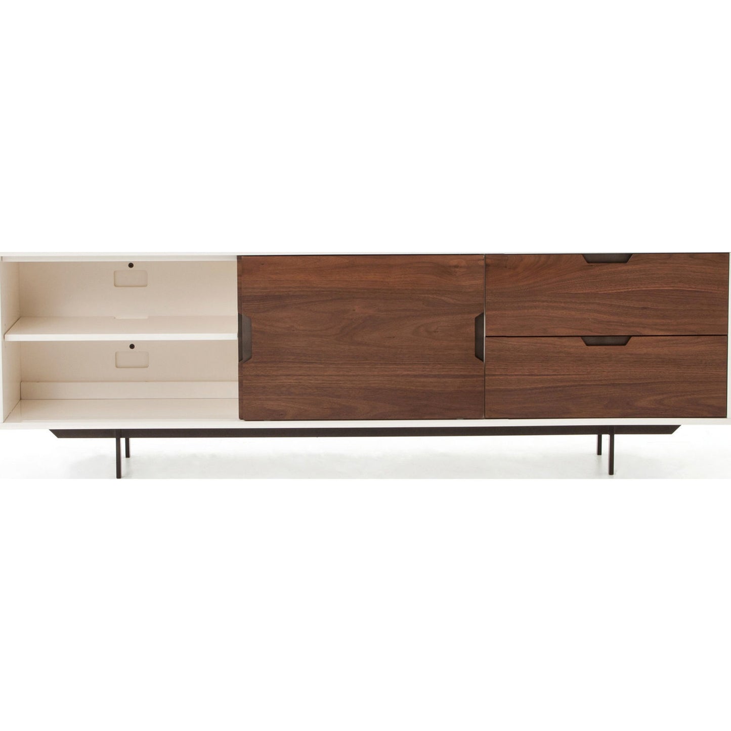 007 S-258383 | Additional Silo | Tucker Media Console by Four Hands in walnut, oil rubbed bronze. Made from walnut veneer, iron in a modern style.