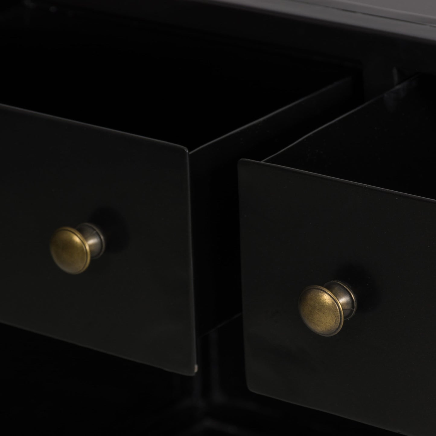 003 SR-810008 | Additional Silo | Shadow Box Small Cabinet by Four Hands in black, weathered bronze. Made from iron in a modern style.