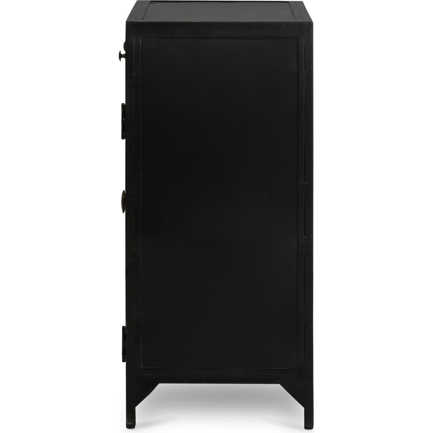006 SR-810008 | Additional Silo | Shadow Box Small Cabinet by Four Hands in black, weathered bronze. Made from iron in a modern style.