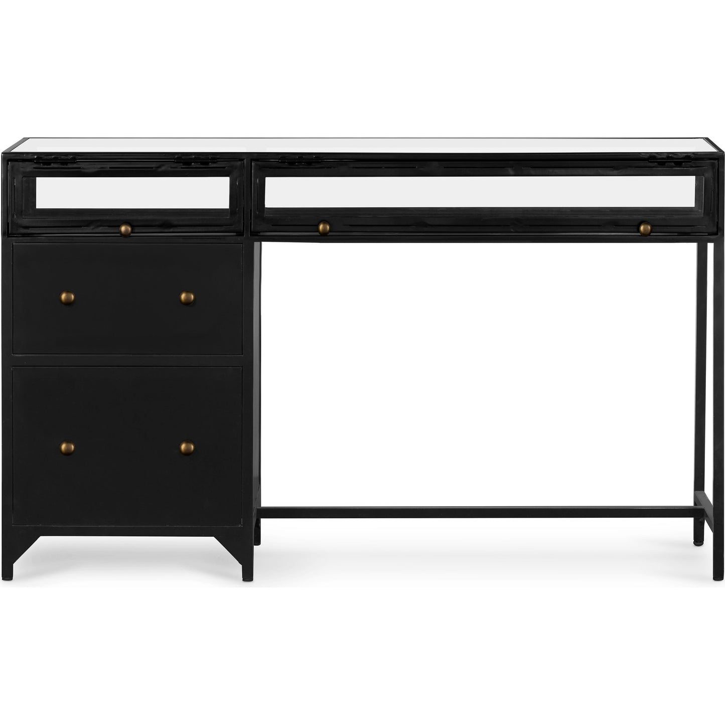 008 SR-810009 | Additional Silo | Shadow Box Desk by Four Hands in black. Made from iron in a modern style.
