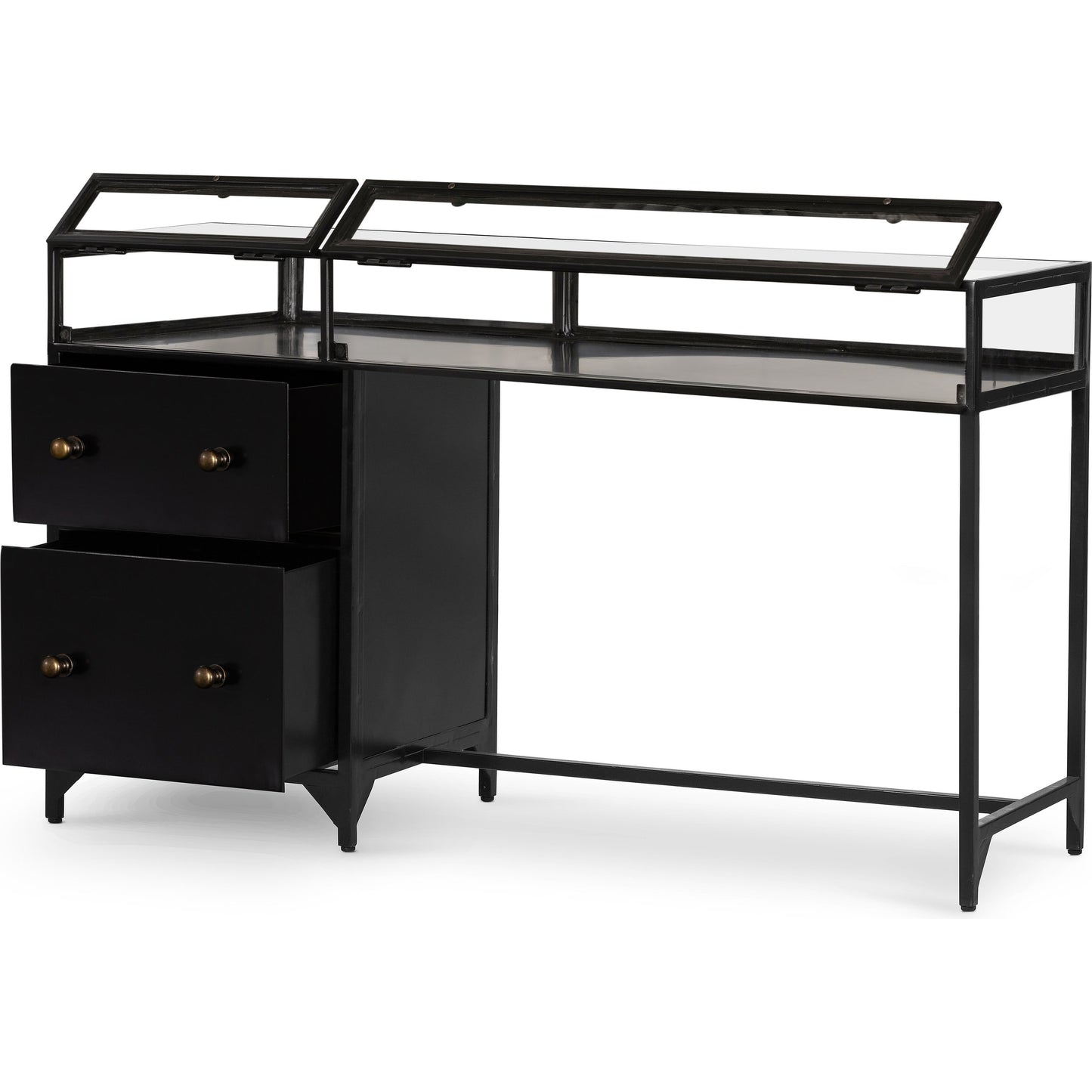 002 SR-810009 | Additional Silo | Shadow Box Desk by Four Hands in black. Made from iron in a modern style.
