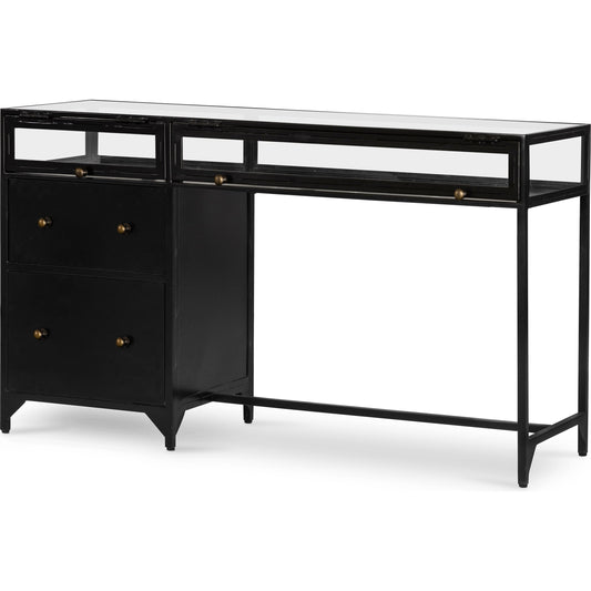 001 SR-810009 | Additional Silo | Shadow Box Desk by Four Hands in black. Made from iron in a modern style.
