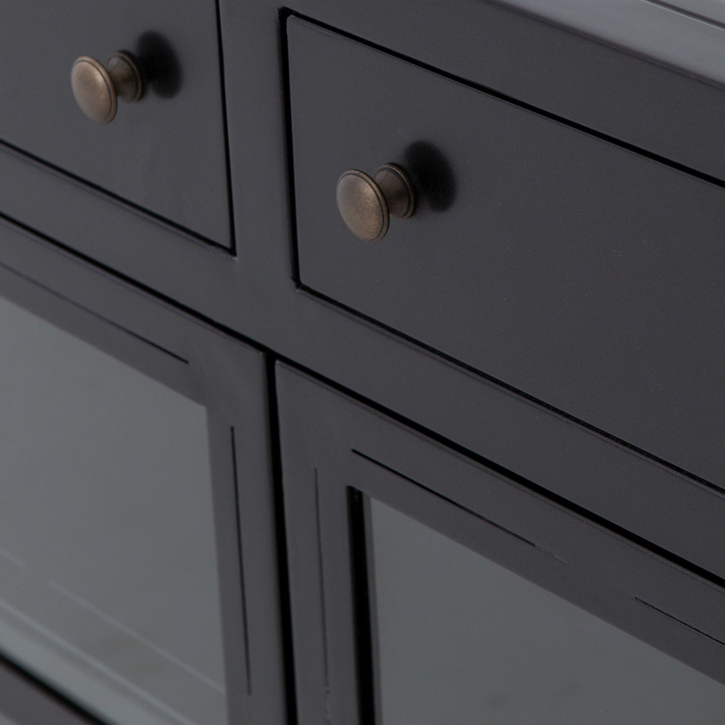 002 S-258369 | Additional Silo | Shadow Box Media Console by Four Hands in black. Made from iron in a modern style.