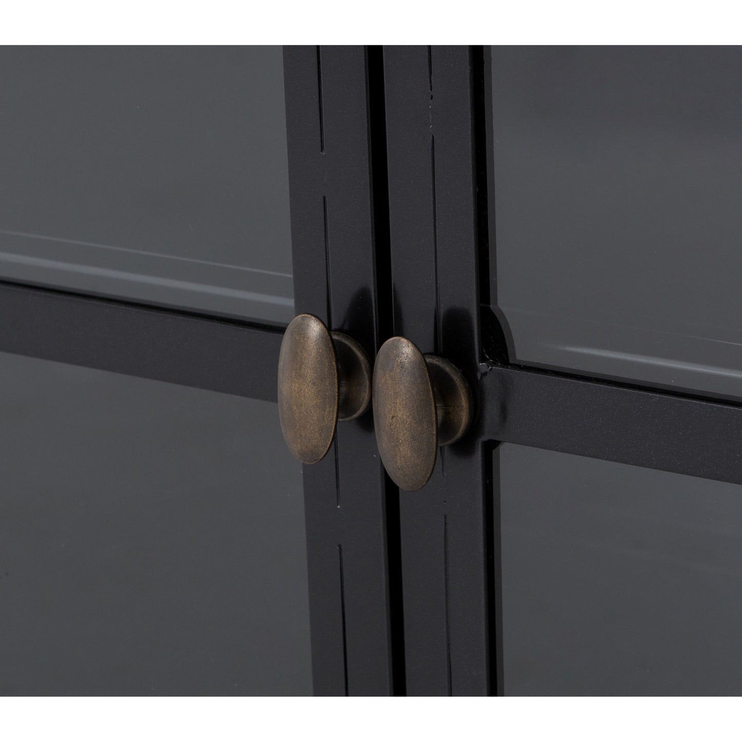 003 S-258369 | Additional Silo | Shadow Box Media Console by Four Hands in black. Made from iron in a modern style.