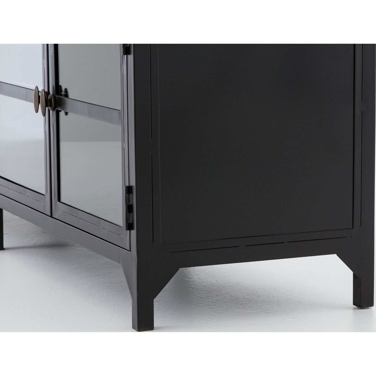 004 S-258369 | Additional Silo | Shadow Box Media Console by Four Hands in black. Made from iron in a modern style.