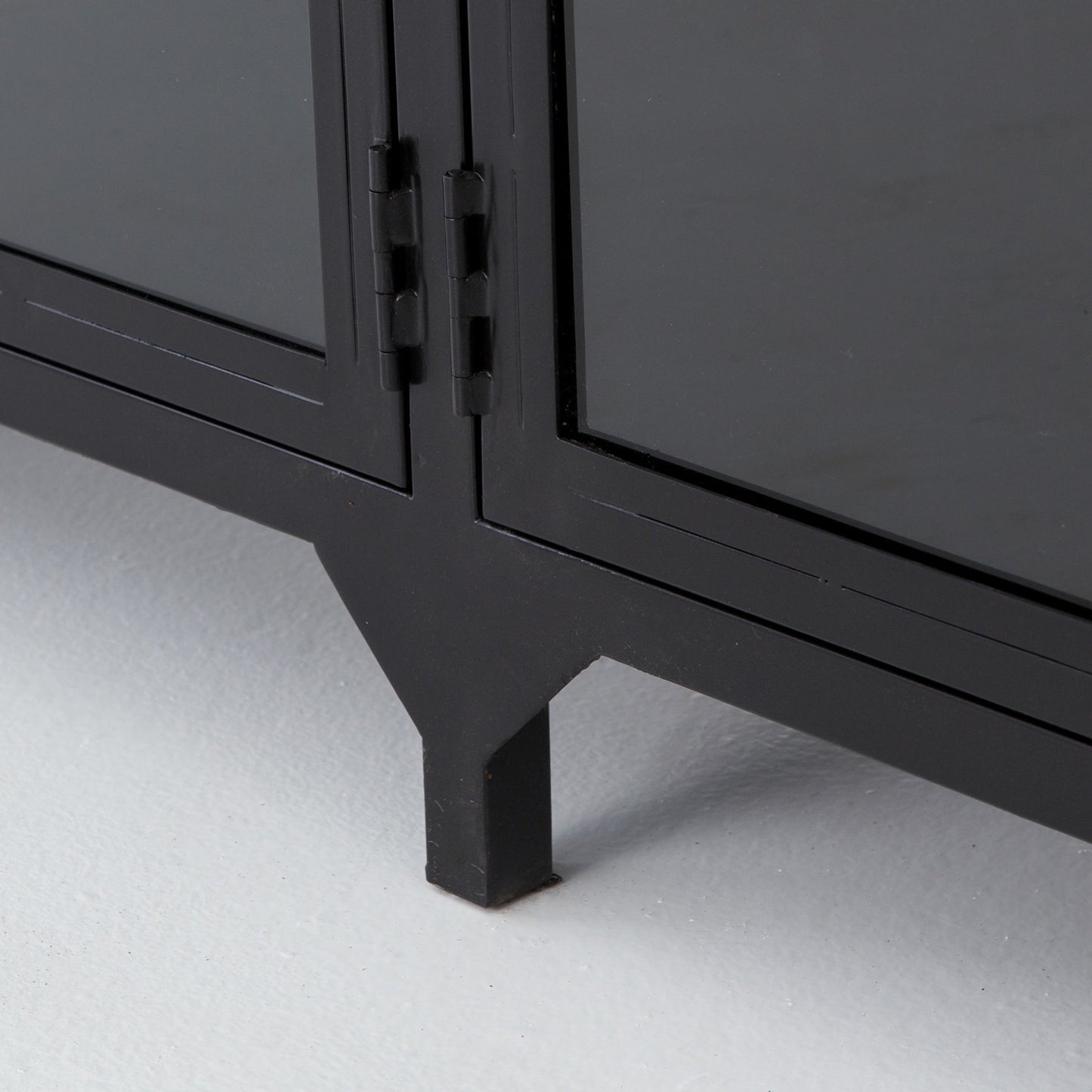 006 S-258369 | Additional Silo | Shadow Box Media Console by Four Hands in black. Made from iron in a modern style.