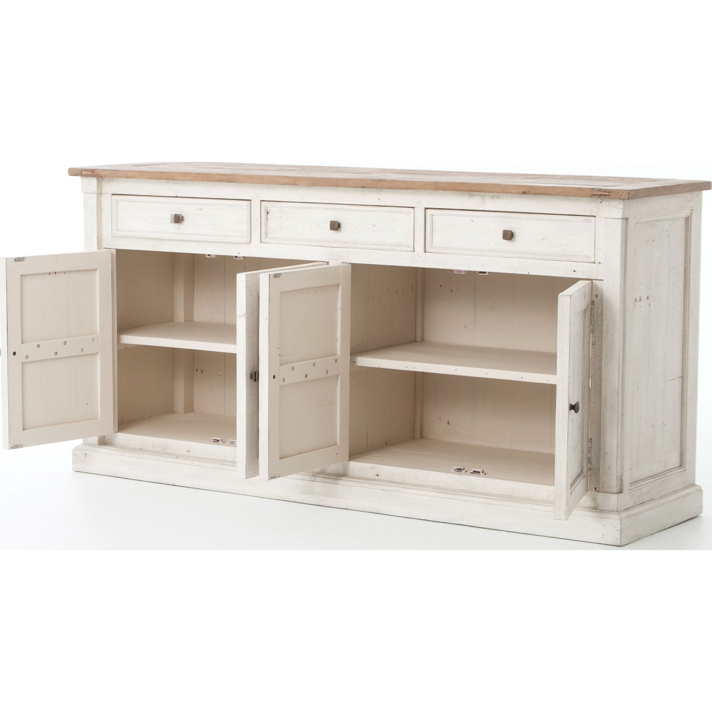 008 S-279237 | Additional Silo | Cintra Sideboard by Four Hands in limestone white, driftwood natural. Made from solid mixed reclaimed wood in a cottage & farmhouse style.