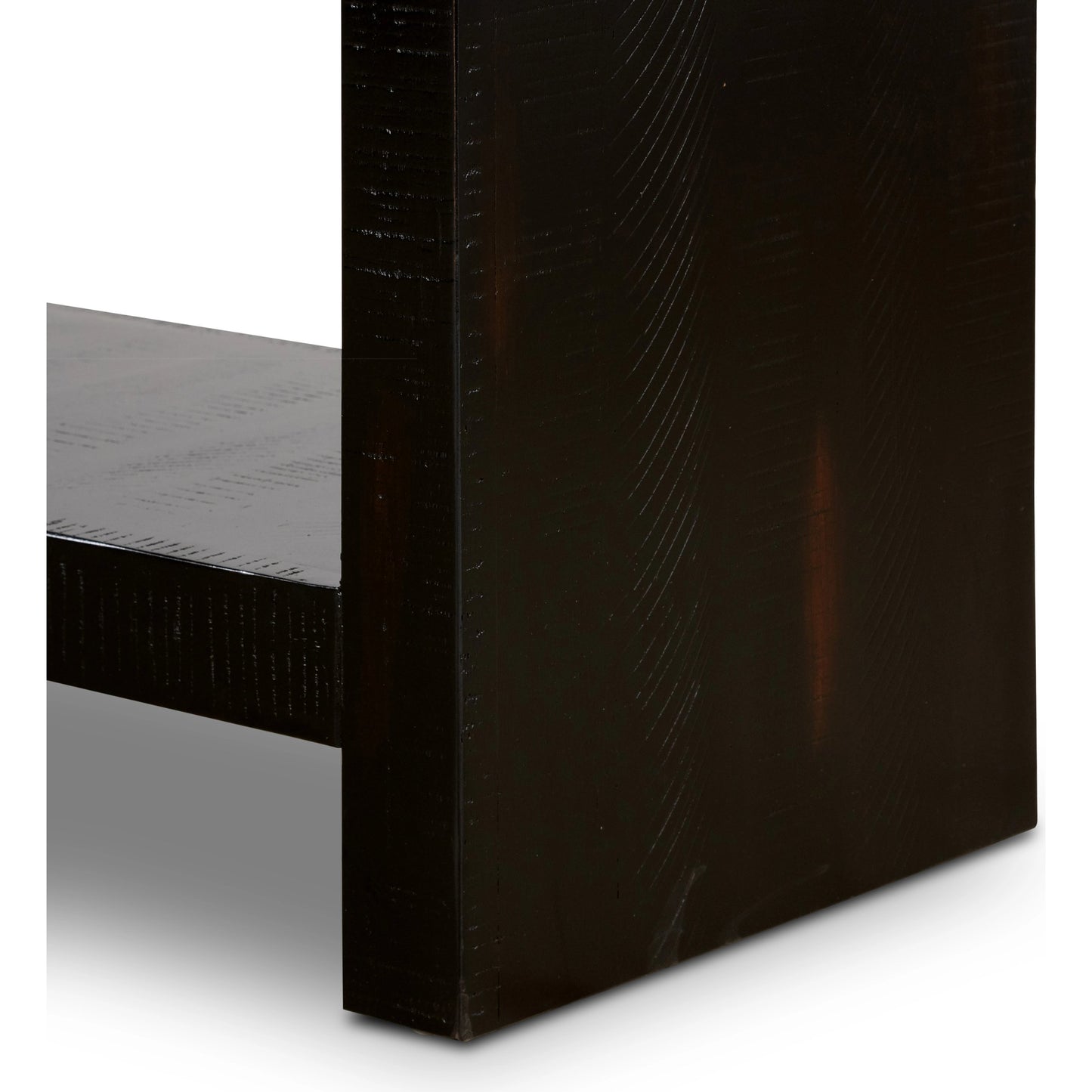 011 S-279529 | Additional Silo | Suki Console Table by Four Hands in burnished black. Made from resawn mixed wood in a modern style.