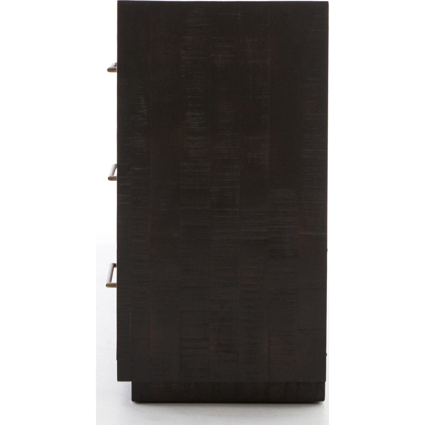 008 S-279530 | Additional Silo | Suki Large Media Console by Four Hands in burnished black. Made from resawn mixed wood, mixed wood solid in a modern style.