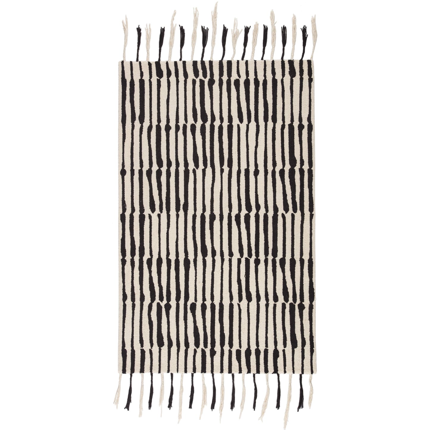 001 SR-783612,SR-783613,SR-783614,SR-783615 | Primary Silo | Vera by Nikki Chu VNK08 Rug by Jaipur Living in black, ivory. Made from 100% wool in a unique style.