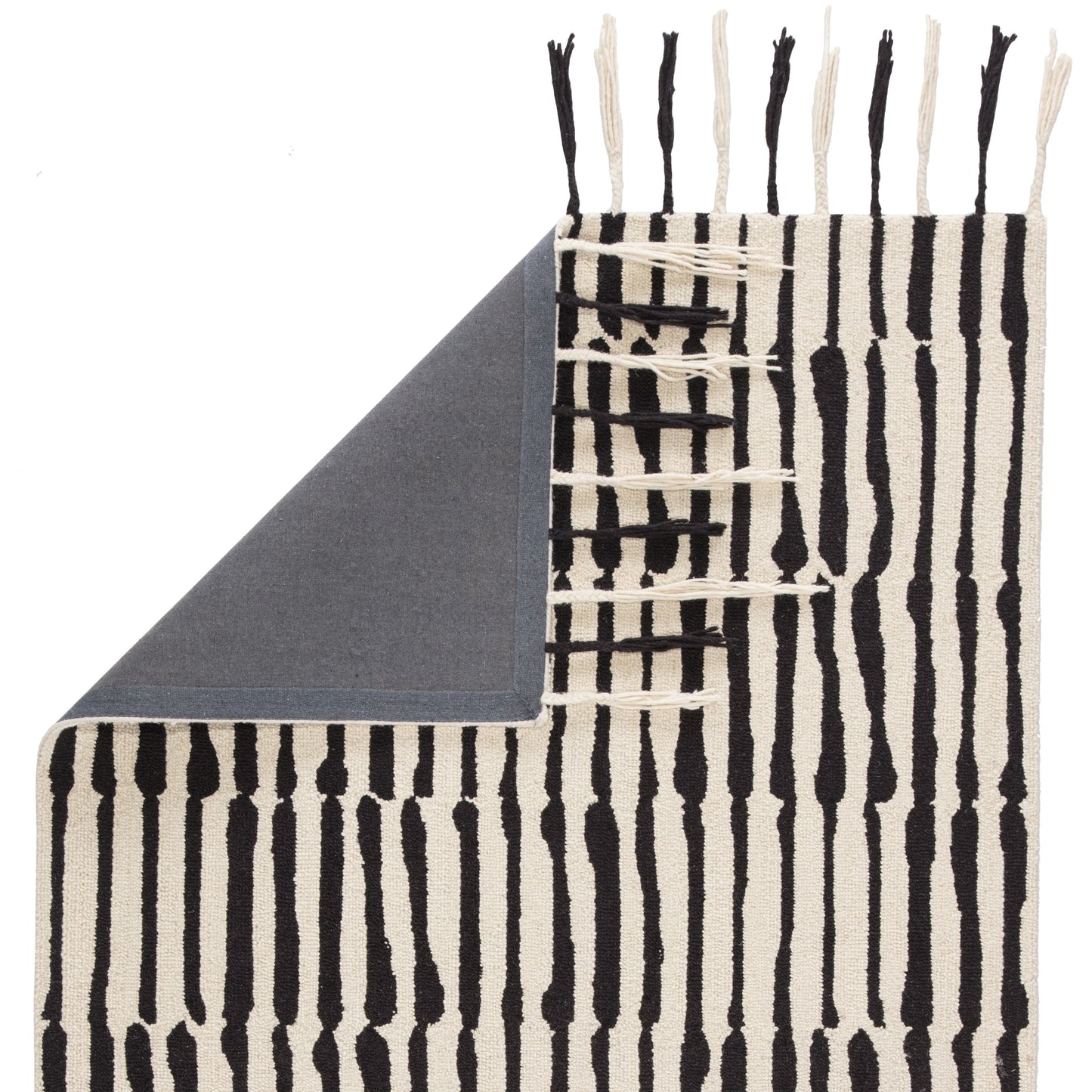 003 SR-783612,SR-783613,SR-783614,SR-783615 | Closeup | Vera by Nikki Chu VNK08 Rug by Jaipur Living in black, ivory. Made from 100% wool in a unique style.