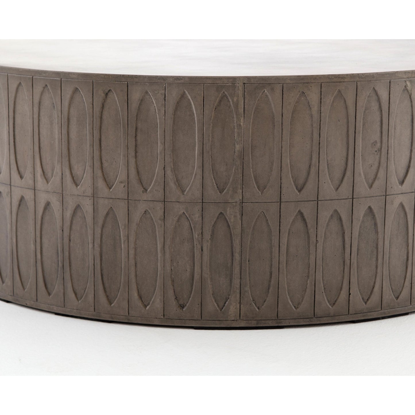 003 S-279241 | Additional Silo | Colorado Drum Coffee Table by Four Hands in grey concrete and dark gray. Made from concrete in a eclectic & global style.
