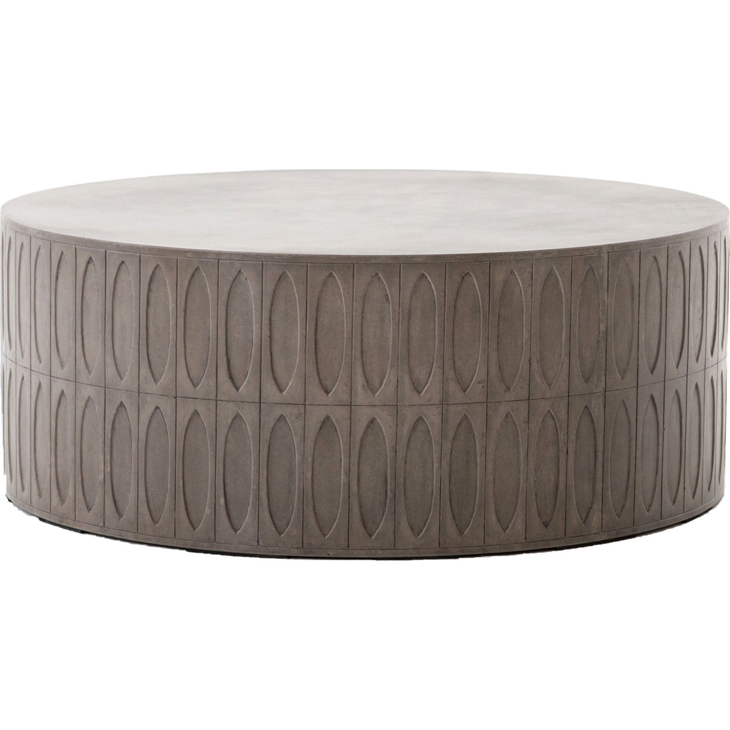 002 S-279241 | Additional Silo | Colorado Drum Coffee Table by Four Hands in grey concrete and dark gray. Made from concrete in a eclectic & global style.