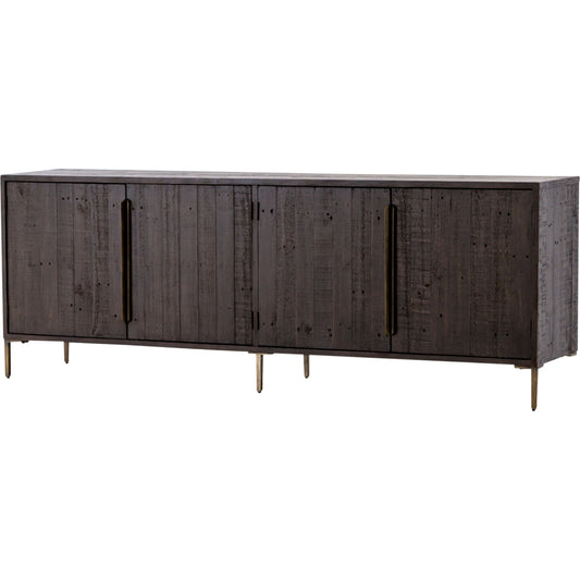 Wyeth Sideboard by Four Hands in dark carbon. Made from solid reclaimed pine, iron in a modern style.