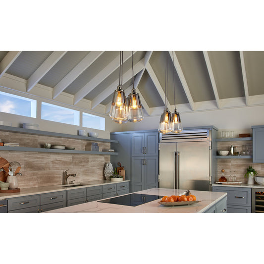 Waveform Mini-Pendant by Generation Lighting. Made from steel in a modern style.