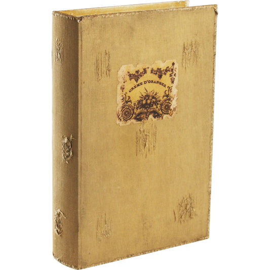 Livre Wooden Box by Zentique in distressed tawny brown and wood. Made from wood in a traditional style.