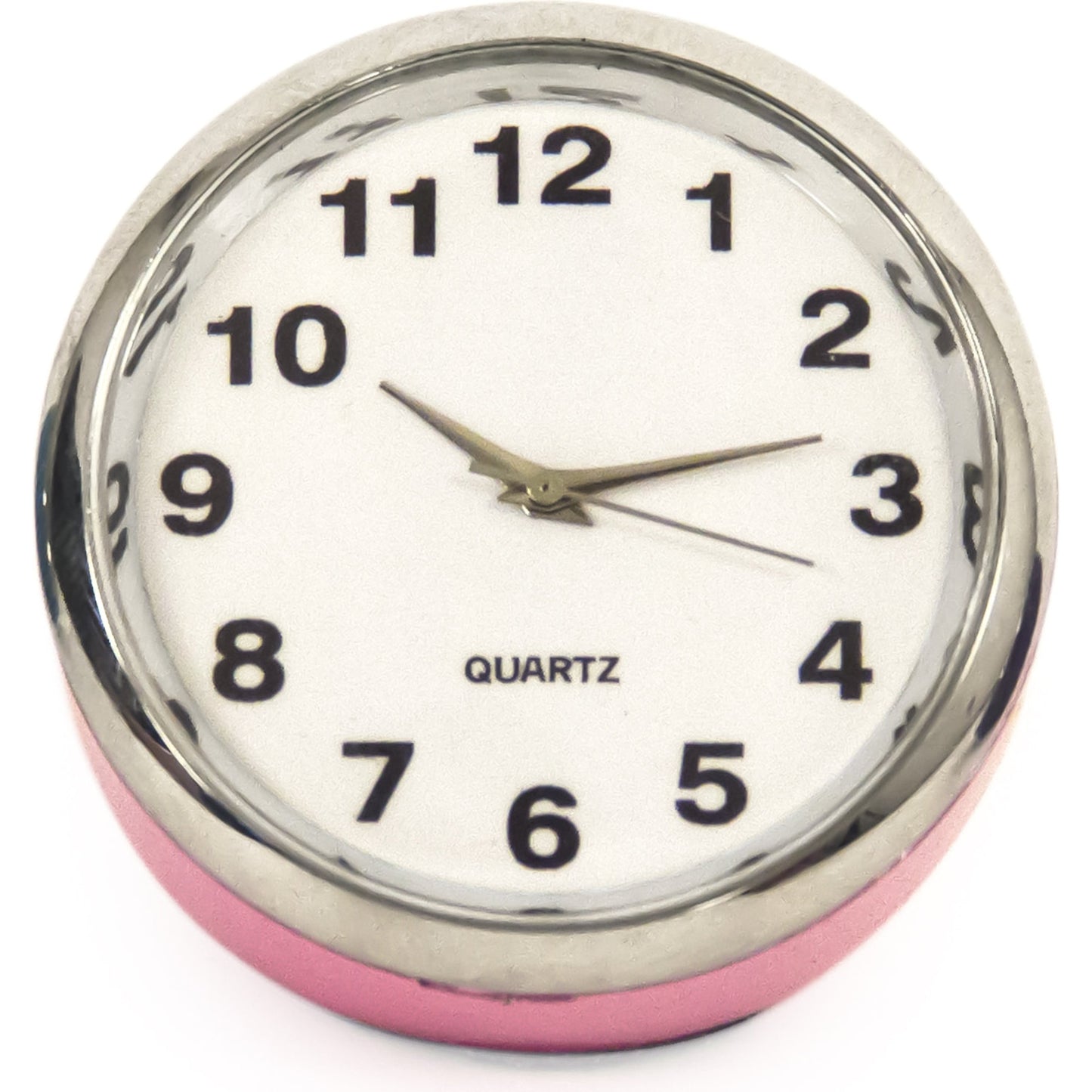 002 SR-900373 | Additional Silo | Pink Mini Table Clock by Zentique in pink and iron sheet, glass. Made from iron sheet, glass in a modern style.