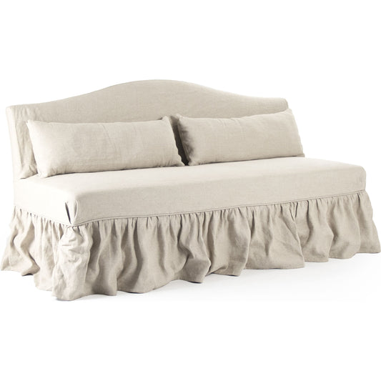 Jasper Bench by Zentique in natural linen and birch. Made from unique in a cottage & farmhouse style.